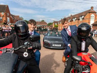 Students put school Prom arrival in top gear