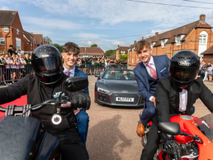 Students put school Prom arrival in top gear