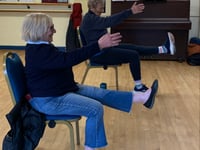 Elderly keeping fit with Seated Pilates