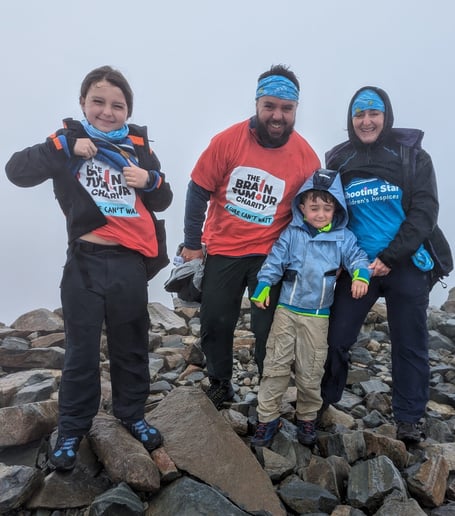 Charity fundraiser Noah Keel with his dad, Phil, mum Katja and brother Quinn 