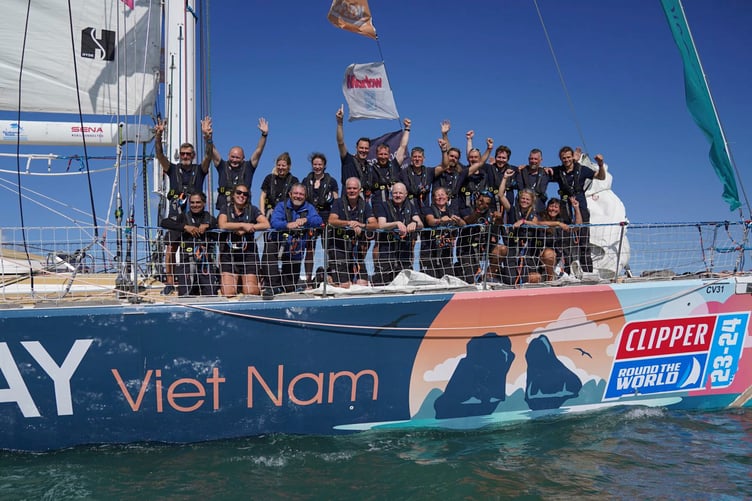 Winners of the Clipper Round the World Yacht Race the Ha Long Bay, Viet Nam team.