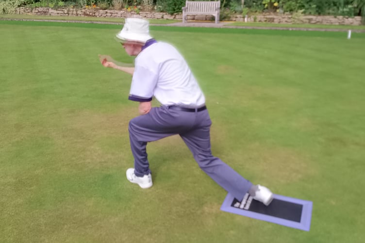 Action from Mayford Hall Bowls Club's win against Fleet Social