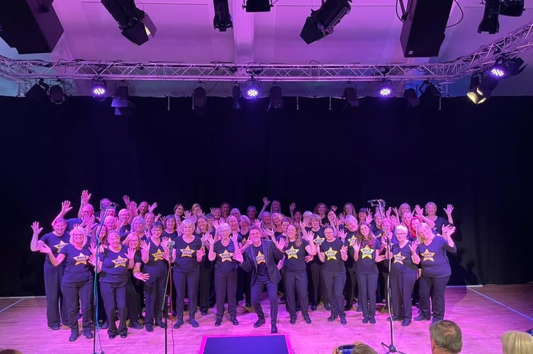 The choir ready to perform at the Space Triplex in Edinburgh 