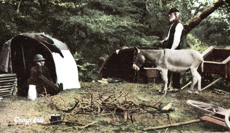 Edwardian postcard of a Gypsy camp