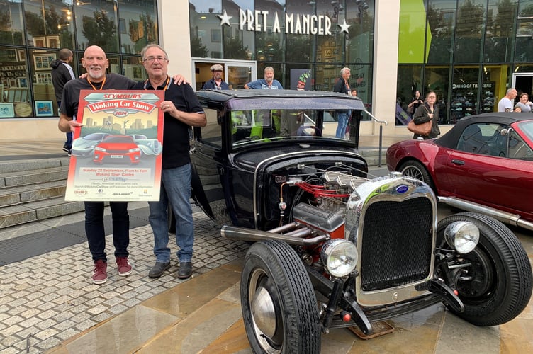 Woking Car Show best Car in Show - Model A Ford 1931 vintage hot rod owned by Greg Gray (right) 