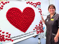 A heart for every one of the 315 extra lives saved at Royal Surrey