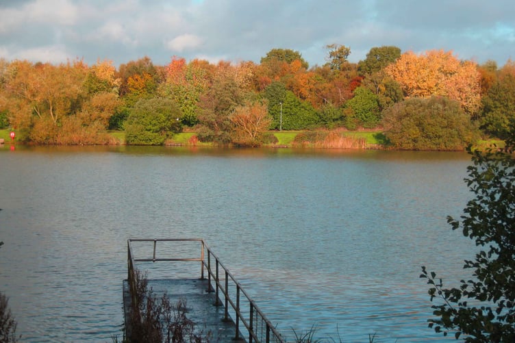 The lake at Goldsworth Park Woking