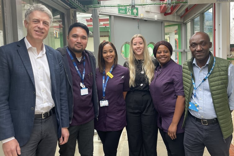 The study team, from left, Matthew Gardiner, Aristotle Javier, Nicole Kader, Holly Wetherell, Victoria Ugochukwu and Sam Bosompem