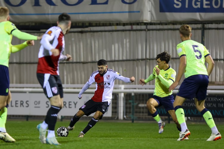 Tom Leahy in action in Woking's National League Cup group stage fixture against Southampton Under-21s (Photo: Phil Fiddes)