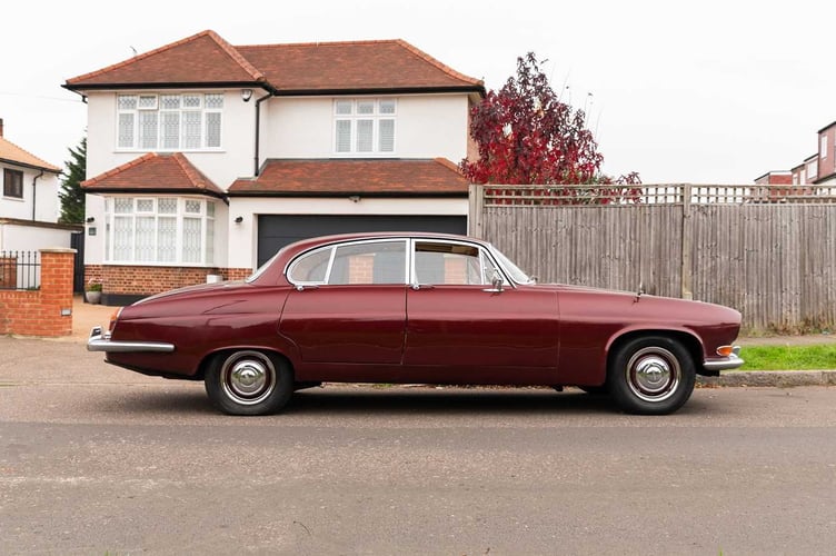 The 1967 Jaguar Mk. X 4.2. previously owned by Madonna. Photo released November 20 2024. A luxury 1967 Jaguar previously owned by Madonna is up for auction - and could fetch £22,000. The Queen of Pop, 66, bought the classic car in 2021 for her son Rocco Ritchie, now 24, Historics Auctioneers said.She regularly used the Jaguar Mark X 4.2 and was often pictured driving it around London alongside Rocco.Madonna also previously staged a photoshoot in the car with images posted on her Instagram.
