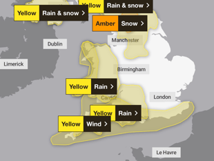 Weather warning as Storm Bert approaches Surrey and Hampshire