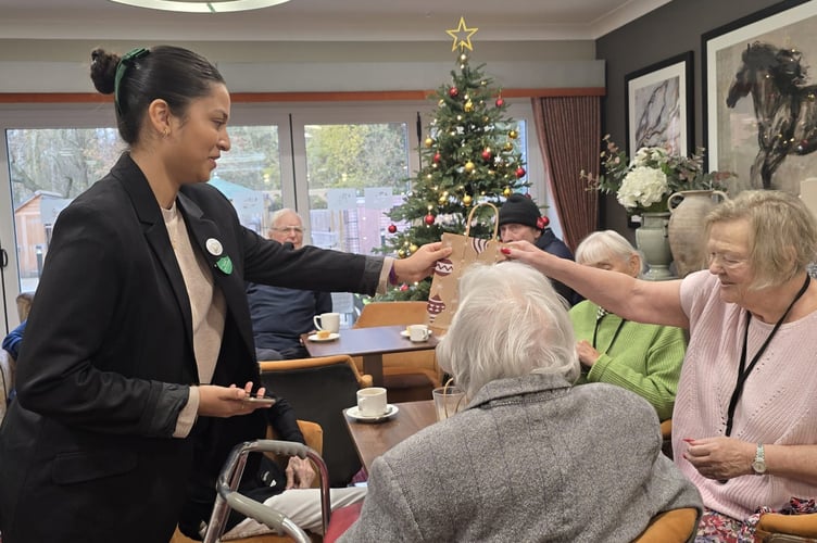 Silverbirch House Guildford, University of Surrey medical students visit and hand out donations to residens 2024