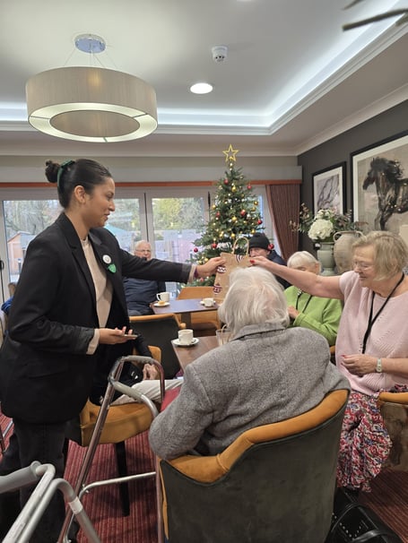 Silverbirch House Guildford, University of Surrey medical students visit and hand out donations to residens 2024