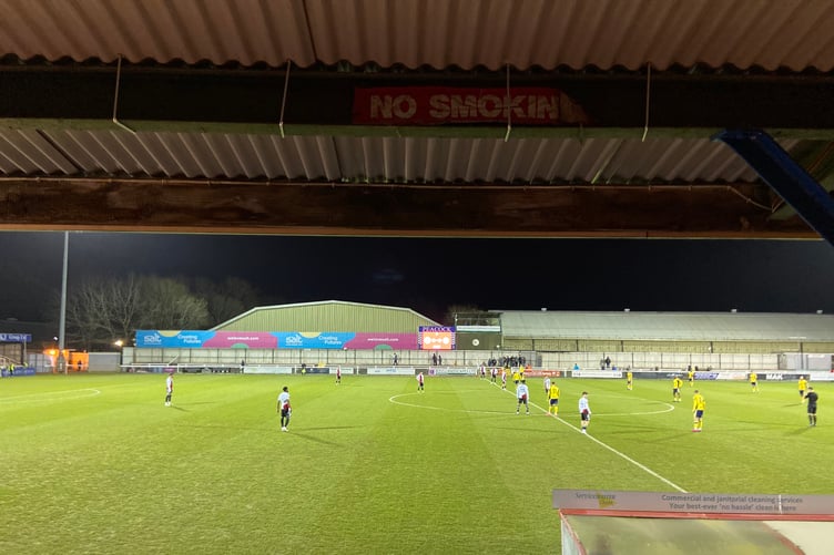 Action from Woking's FA Trophy third round proper match against Havant & Waterlooville