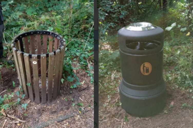 Before and after bin comparison Surrey Heath