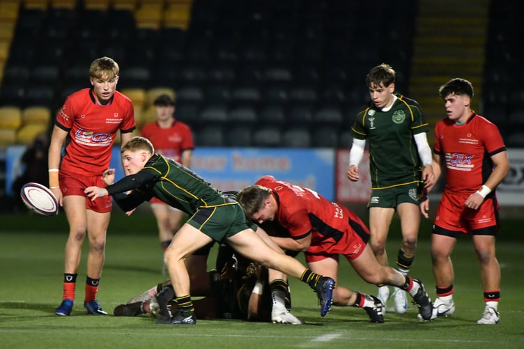 Action from Gordon's School's 34-25 win against Hartpury College