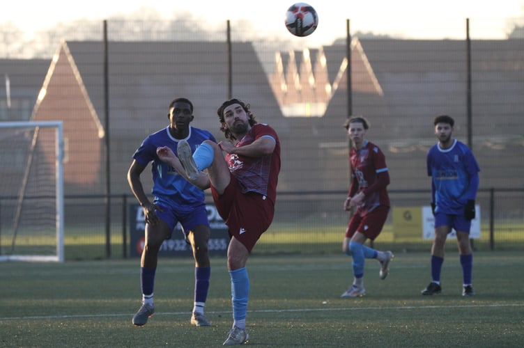 Action from Sheerwater's 1-0 defeat against Horley Town (Photo: Dan Eicke)