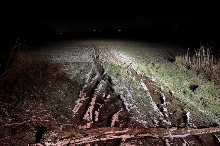 Hampshire Police find vehicle tracks, suspected to have been left during a non-recent hare coursing incident