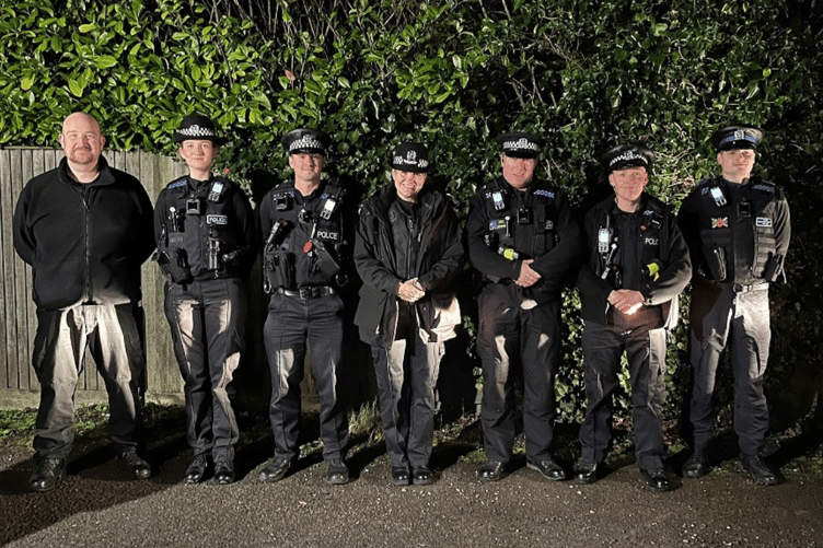 Deputy chief constable Sam de Reya with officers at the start of the operation