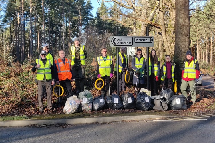 Woking Litter Warriors, 1,000th bag of rubbish, Jan 2025