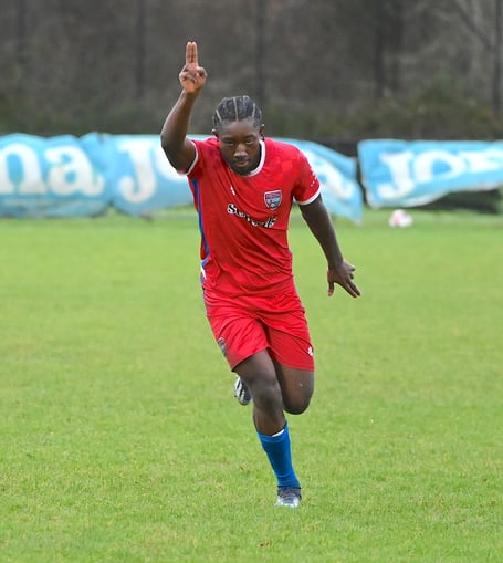 Kingsley Anokye scored Knaphill's second goal (Photo: Knaphill FC)