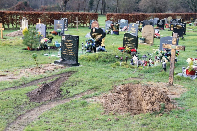 Chobham grave damage, February 2025