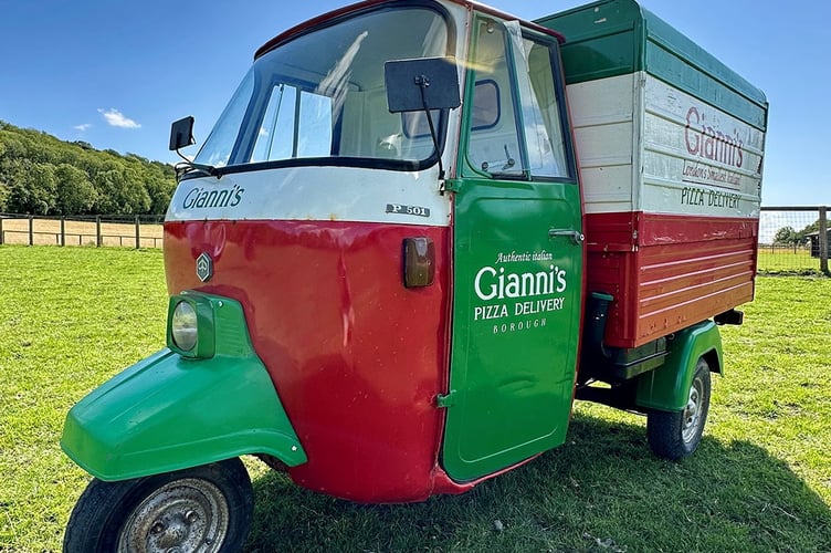 The 1987 Piaggio Ape 501 used as a prop in the 2016 movie Bridget Jones's Baby.Photo released February 12 2025. A pizza delivery scooter from an iconic film scene where Bridget Jones is rushed to hospital after going into labor is expected to fetch Â£12,000 when it goes under the hammer. The 1987 Piaggio Ape 501 was used as a prop in the 2016 movie Bridget Jones's Baby, which follows RenÃ©e Zellweger's character Bridget trying to work out who the dad of her unborn baby is.In the iconic scene Bridget and Mark Darcy, who is played by Colin Firth, are being driven by pizza delivery man Gianni through Piccadilly Circus - as they need to get her to hospital in time.The next film in the franchise, Bridget Jones: Mad About the Boy, will also feature Netflix star Leo Woodall and actor Chiwetel Ejiofor and will be released on Friday (February 14).
