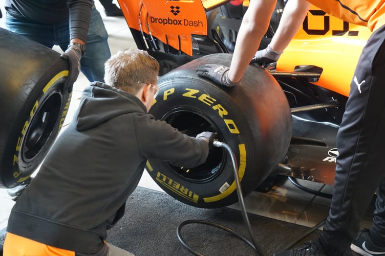 Members of the public giving it a go