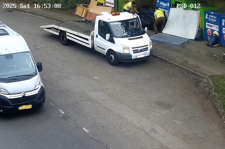 Footage captured of the some of the fly-tippers, Parley Drive, Woking. March to April 2025.
