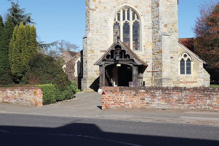 Chobham churchyard wall
