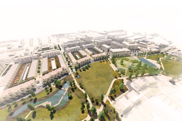 Aerial view of Sheerwater Estate regeneration