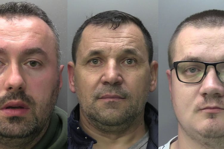 Human traffickers jailed: Sebastian Haj, 37, Nicolai Vitega, 54, and Floris Adrian Laurus, 32