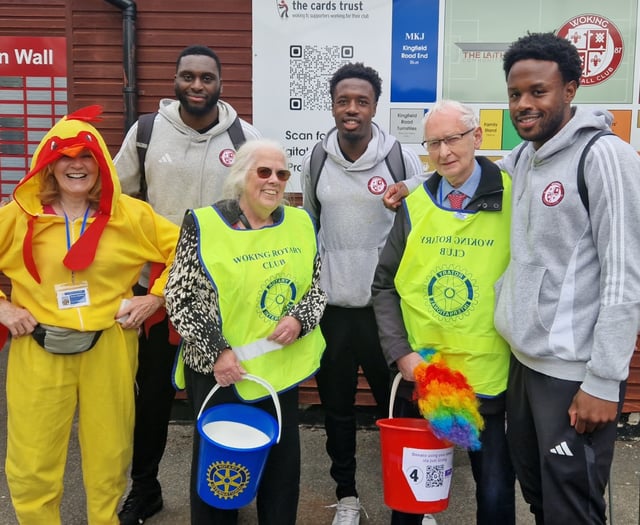 Rotary Club raises £250 at Woking FC