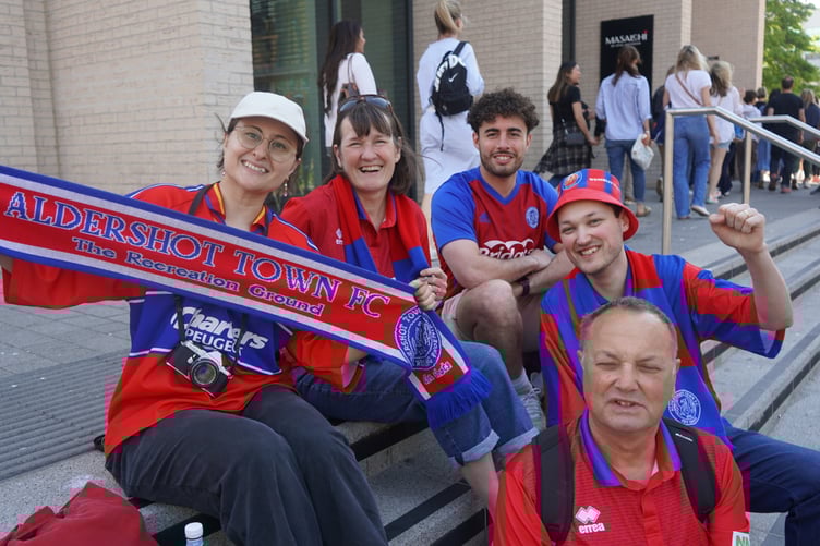 Aldershot Fans on Wembley Way