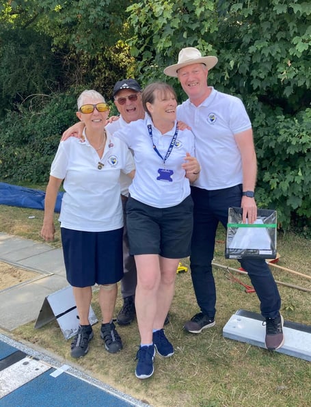Lesley, Chris, Dave and Dave – part of Woking AC’s dedicated team of officials – keeping things on track at a recent competition