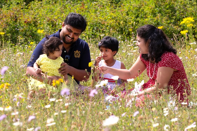 Family enjoying nature