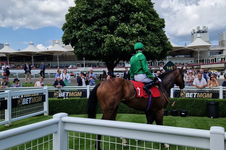 Gladius and jockey Oisin Murphy at Sandown, June 14th 2025.