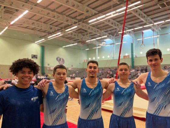 The Woking Gymnastics Club team who took part in the Adams Shield competition at Basildon Sporting Village on June 7th and 8th 2025.
