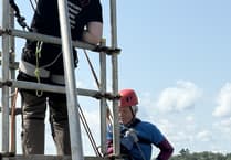 Bishop takes a leap of faith in sky-high fundraiser for Guildford Cathedral