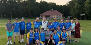 Cricketers remember not to run in fun match at Pirbright