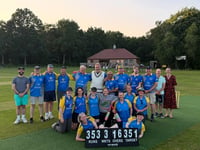 Cricketers remember not to run in fun match at Pirbright