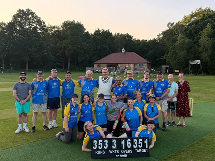 Pirbright Cricket Club walking cricket match, June 17th 2025.