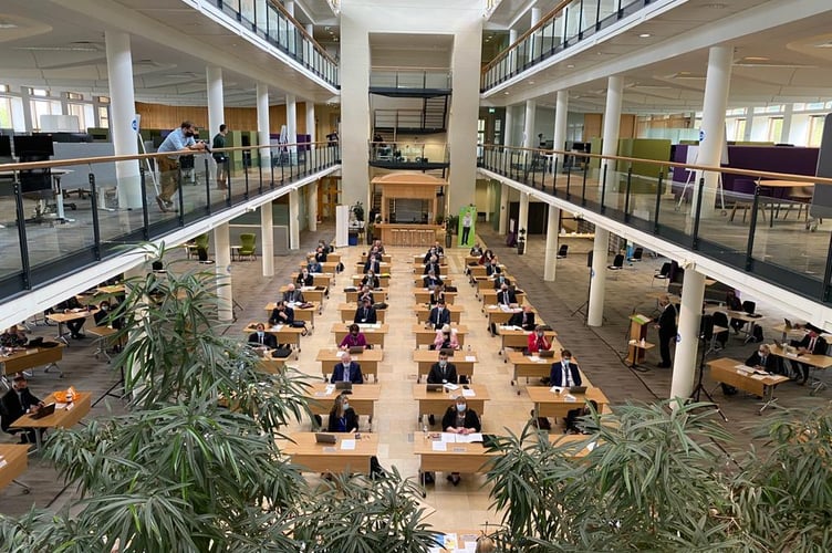 The interior Surrey County Council HQ at Woodhatch Place on Cockshot Hill, Reigate.