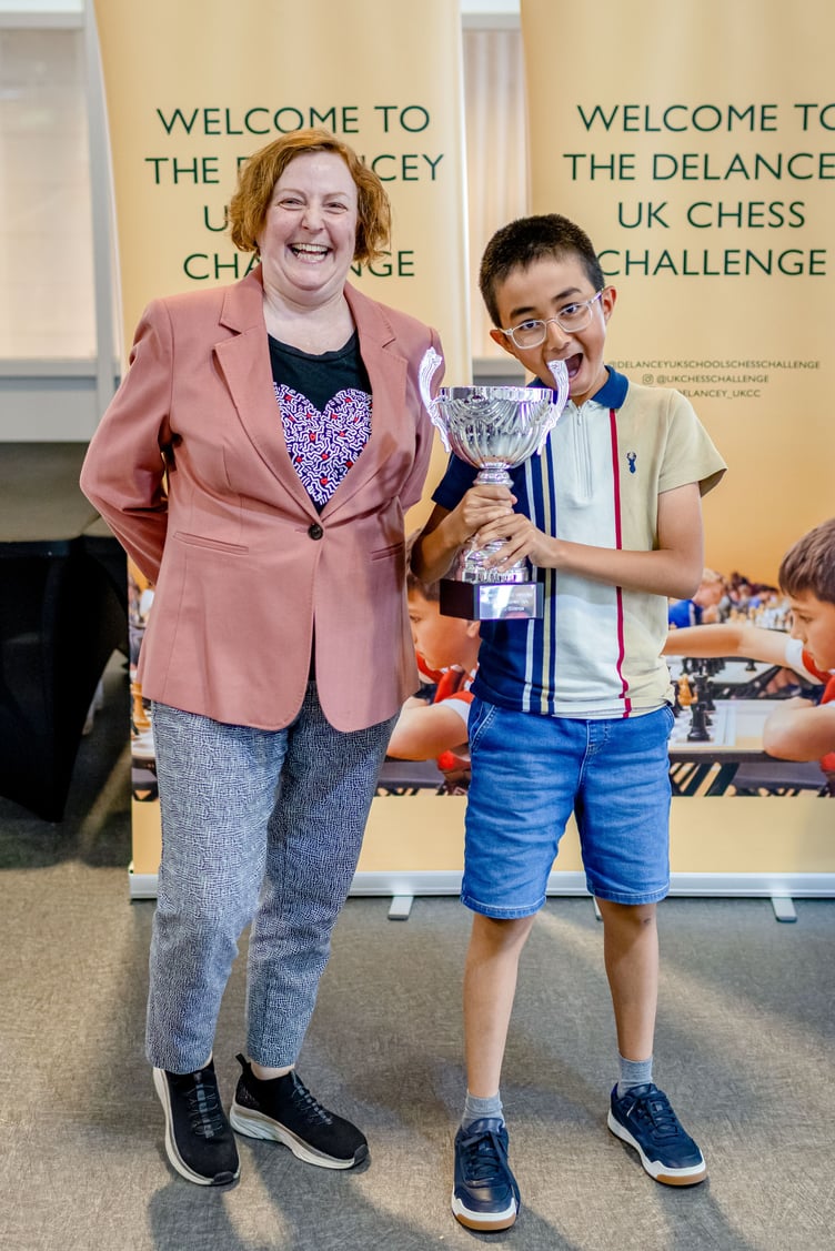 Dildarav Lishoy Gengis Paratazham, of Goldsworth Primary School in Woking, scored a perfect 7/7 to win the Under 10 Open at the Delancey UK Chess Challenge Gigafinals