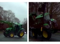 Video of tractor taking Knaphill corner on two wheels goes viral