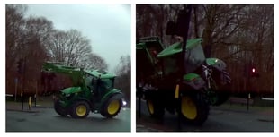 Video of tractor taking Knaphill corner on two wheels goes viral