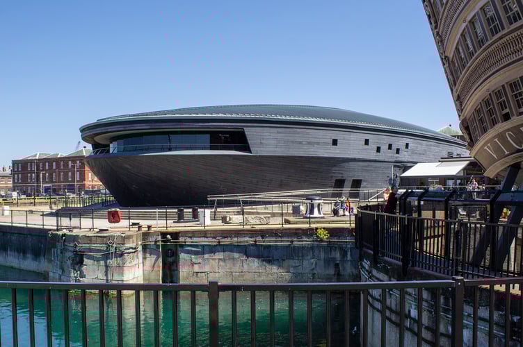 Outside the Mary Rose museum.