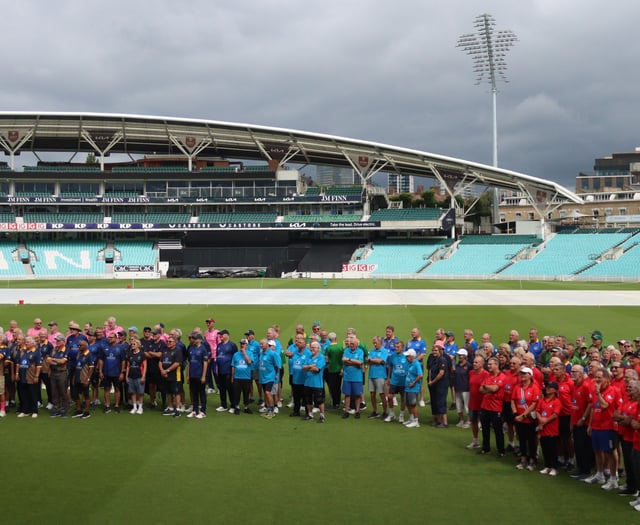 Old Woking play in walking cricket festival at the Kia Oval