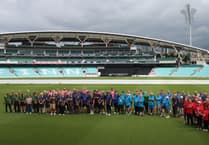Old Woking's women’s walking cricket team play in Surrey walking cricket festival at the Kia Oval