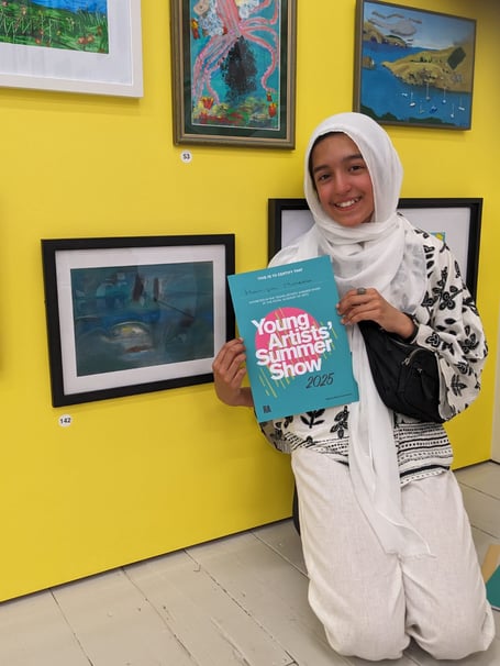 Kingfield Primary School pupil Haniya, whose artwork was selected for the Royal Academy Young Artists’ Summer Show
